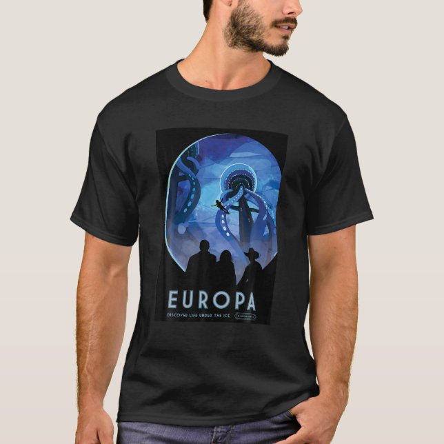 T-shirt Planet Jupiter Europa Space Travel (Devant)