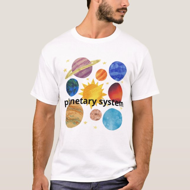 T-shirt Planetary System Design | Creative Space Art  (Devant)