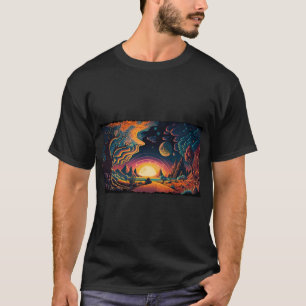 T-shirt Planète Alien dans l'espace psychédélique