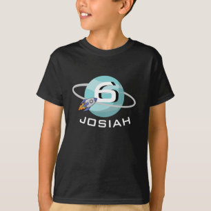 T-shirt Planète et vaisseau spatial, anniversaire