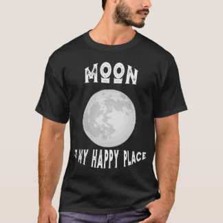 T-shirt Planète Lune Est Mon Endroit Heureux Lune