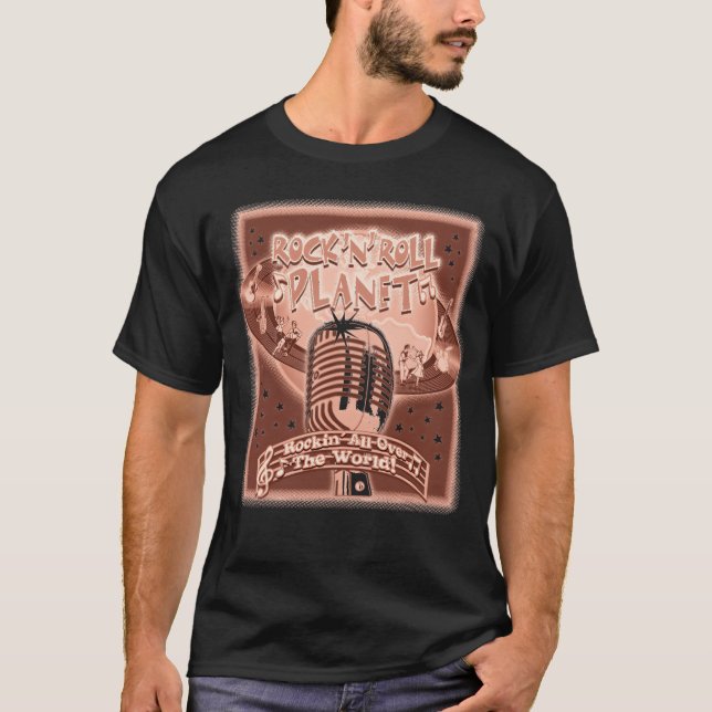 T-shirt Planète RocknRoll RetroCoolshirt garçon (Devant)