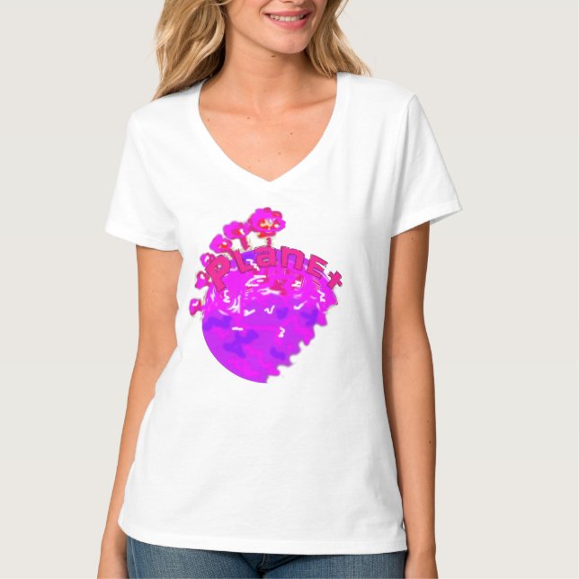 T-shirt Planète rose (Devant)