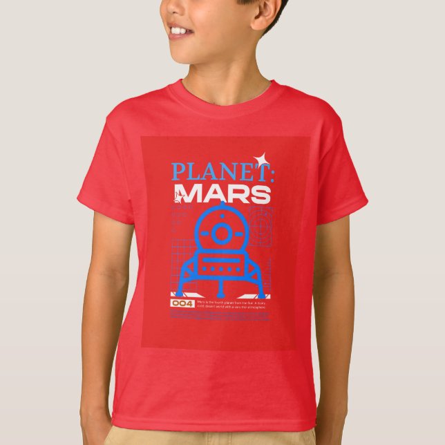 T-shirt Planète rouge mars avenir (Devant)