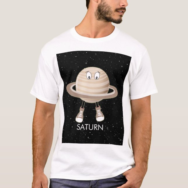 T-shirt Planète Saturne & étoiles (Devant)