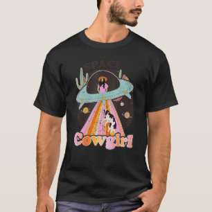 T-shirt Planète Space Cowgirl Dans Vache Laitière Occident