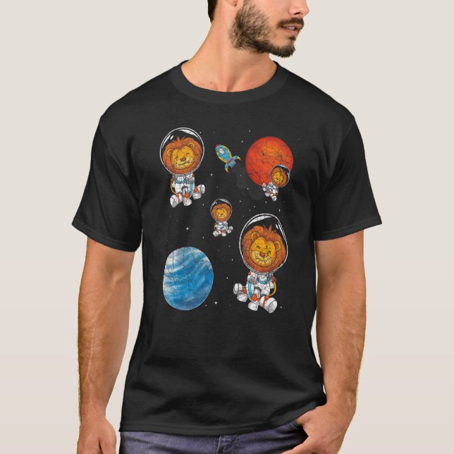 T-shirt Planète Space Travel Rocket Afrique Animal Astrona (Devant)
