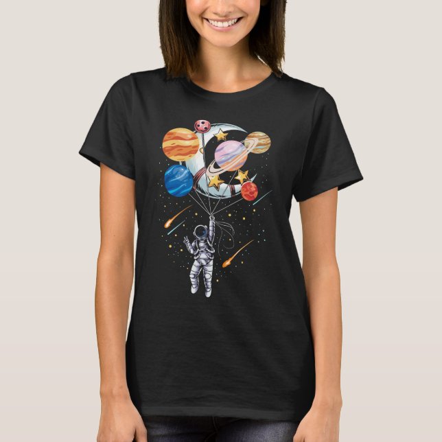 T-shirt Planètes à ballon spatial astronaute (Devant)