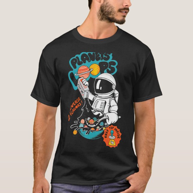 T-shirt Planètes Boucles Espace Système Solaire Pour Les J (Devant)