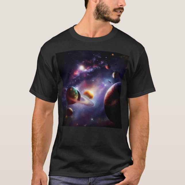 T-shirt Planètes dans l'espace (Devant)