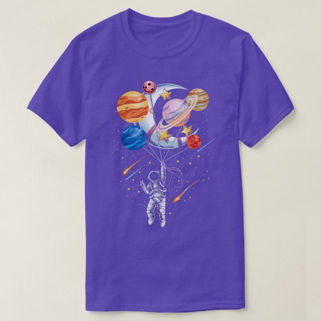 T-shirt Planètes de ballon spatial astronaute de d (Design devant)