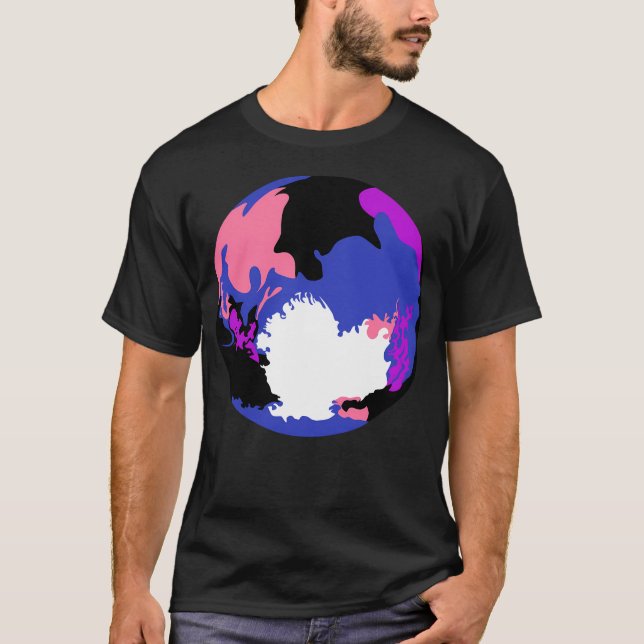 T-shirt Planètes de fierté - Pluton - Fierté Genderfluide (Devant)