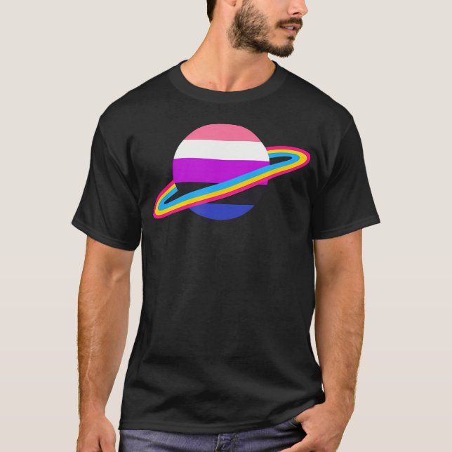 T-shirt Planètes de l'espace Arc-en-ciel Lgbt Lesbienne Ga (Devant)