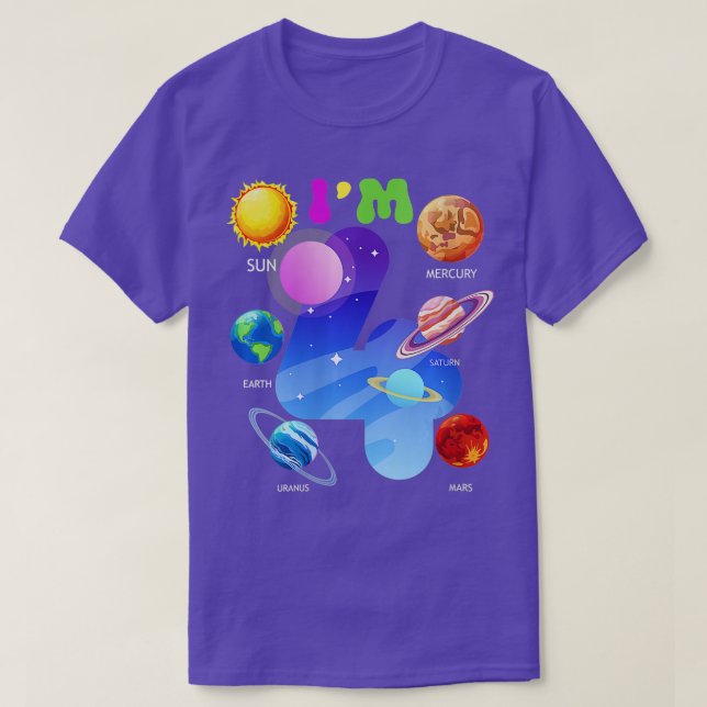 T-shirt Planètes de système solaire pour femmes mignonnes  (Design devant)