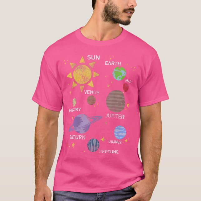 T-shirt Planètes du système solaire Astronomie (Devant)
