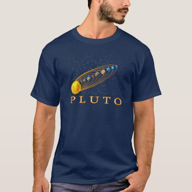 T-shirt planètes du système solaire, pluto (Devant)
