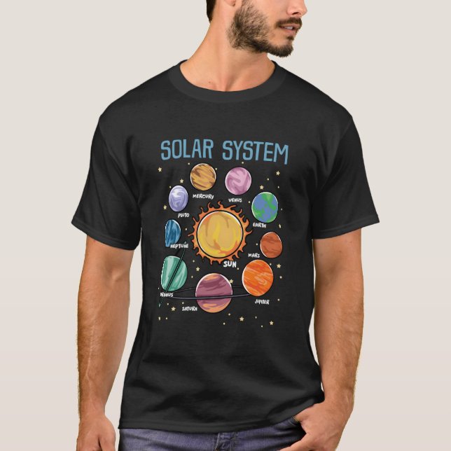 T-shirt Planètes du système solaire Science Espace Tige (Devant)