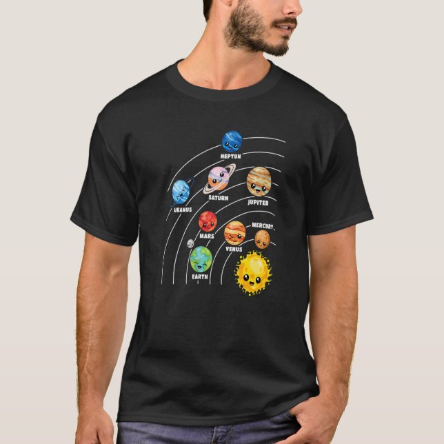 T-shirt Planètes du système solaire Science Planète spatia (Devant)