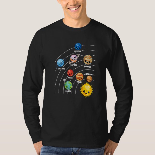 T-shirt Planètes du système solaire Science Planète spatia (Devant)