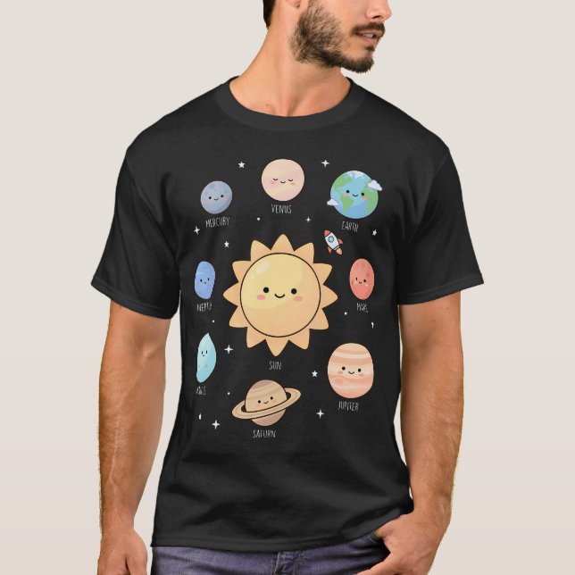 T-shirt Planètes du système solaire Science spatiale Astro (Devant)
