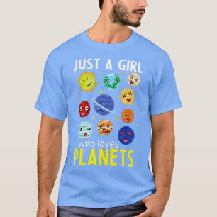 T-shirt Planètes Mignonnes Filles Espace Système Solaire A