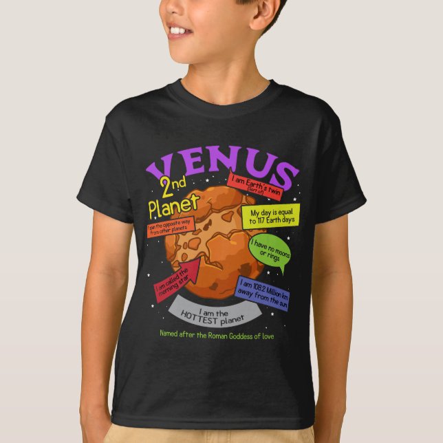 T-shirt Planètes parfaites, Enseignants - Vénus, pour Syst (Devant)