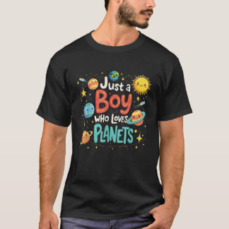 T-shirt Planètes pour garçons Système solaire Enfants Astr