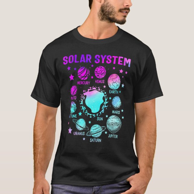 T-shirt Planètes solaires Système Espace Extérieur Planète (Devant)