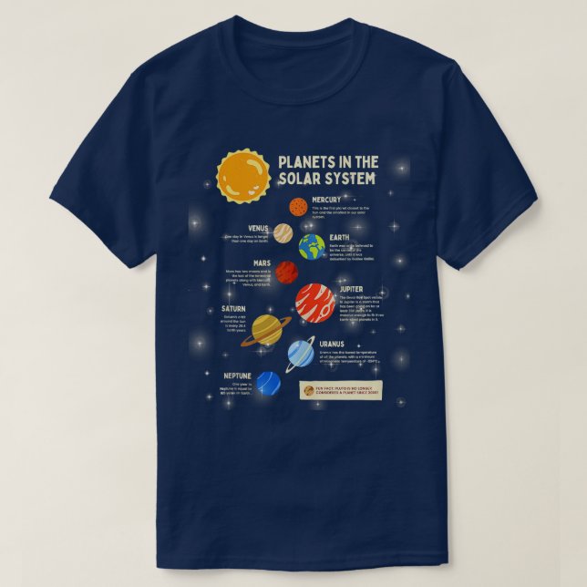 T-shirt Planètes Système Solaire Espace extra-atmosphériqu (Design devant)