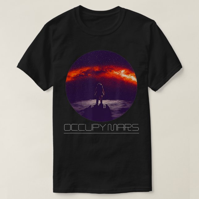T-shirt Planètes Système Solaire Espace Occupy Mars Scienc (Design devant)