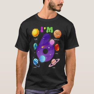 T-shirt Planètes système solaire mignonnes 6 ans 6e annive