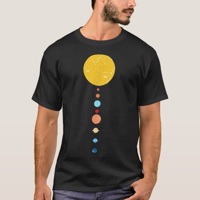 T-shirt Planètes système solaire Vénus Terre Mars Jupiter  (Devant)