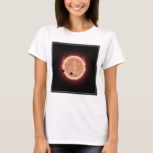 T-shirt Planètes Transitant Red Nwarf Star Dans Trappist-1 (Devant)