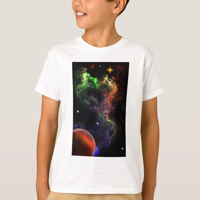 T-shirt Planétoïdes Dans Le Cluster Nebula Art Spatial (Devant)