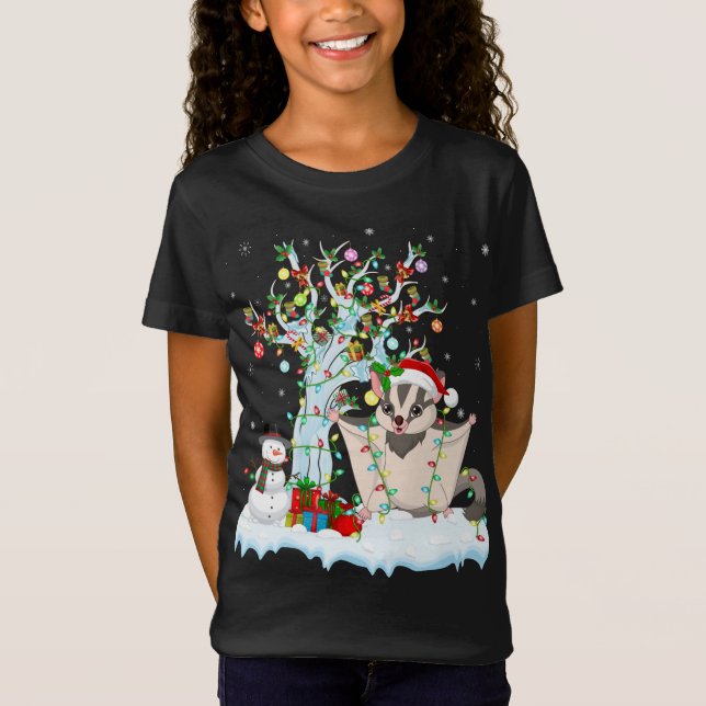 T-Shirt Planeur à sucre Xmas Arbre éclairage Plider à sucr (Devant)