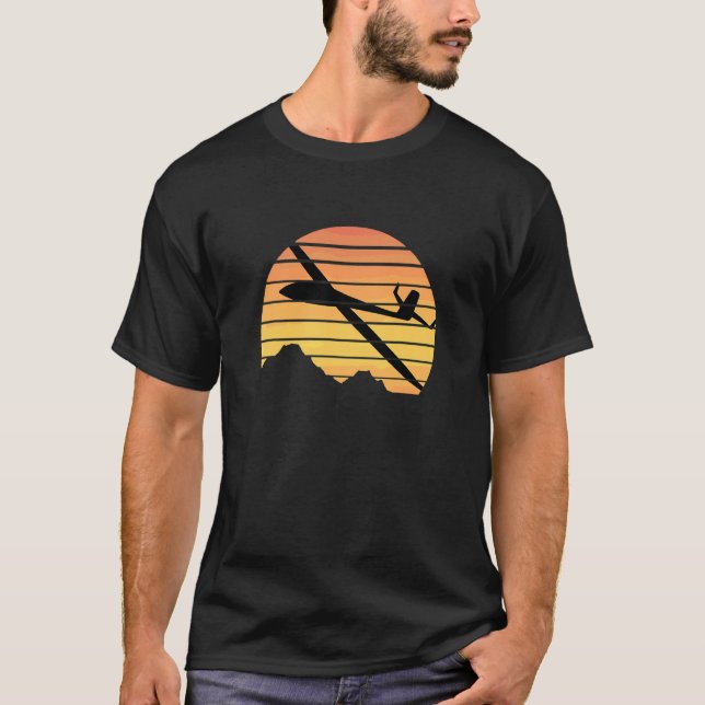 T-shirt Planeur Coucher de soleil Hommes Femmes (Devant)
