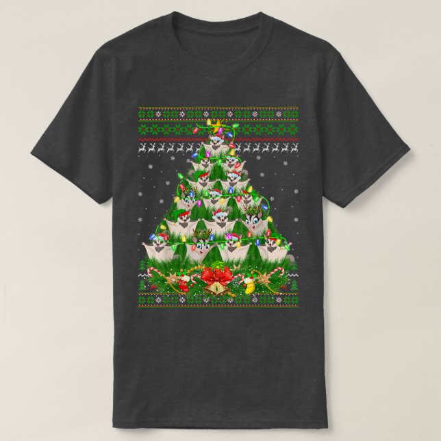 T-shirt Planeur de sucre Xmas Éclairage Arbre de sucre Pli (Design devant)