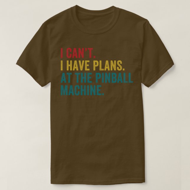 T-shirt Plans à la Pinball Machine Pinball Player Arcade (Design devant)