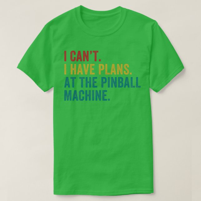 T-shirt Plans à la Pinball Machine Pinball Player Arcade (Design devant)