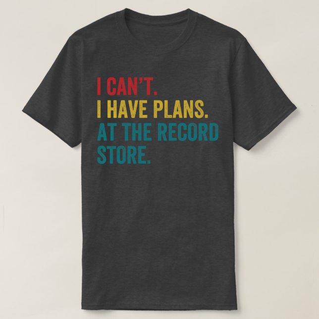 T-shirt Plans au magasin de disques Funny Vinyl LP Collect (Design devant)