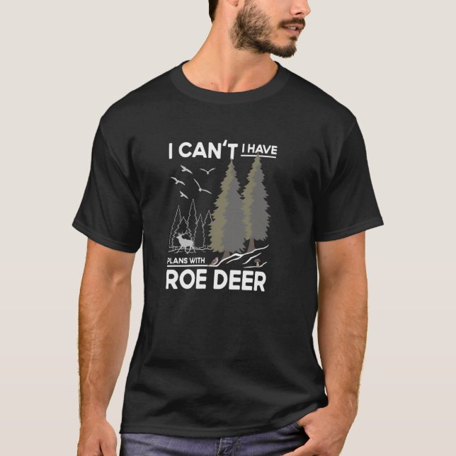 T-shirt Plans Avec Roe Deer Observer Les Antlers Chasser L (Devant)