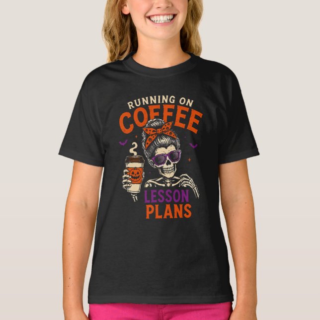 T-shirt Plans de cours en cours d'exécution sur le café Pr (Devant)