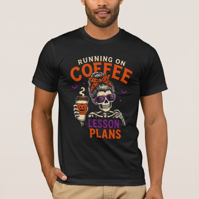 T-shirt Plans de cours sur le café pour enseignants Hallow (Devant)