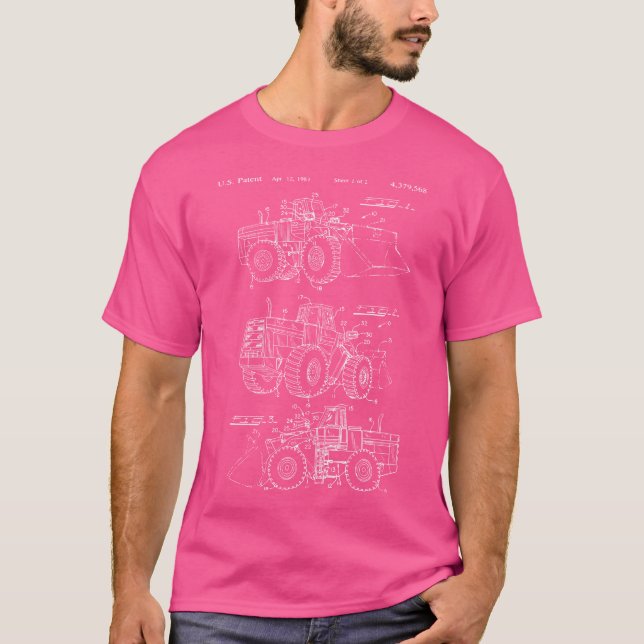 T-shirt Plans de tracteur à chargeur frontal pour la const (Devant)