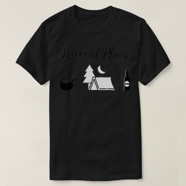 T-shirt Plans de week-end Camping de tente (Design devant)