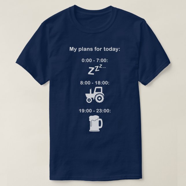 T-shirt Plans pour aujourd'hui Texte blanc (Design devant)