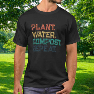 T-shirt Plant Eau Compost Répéter Typographie Colorée