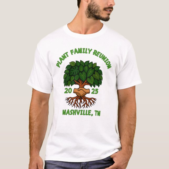 T-shirt Plant Family Reunion Funny Garden Nature design  (Devant)