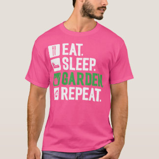 T-shirt Plant Lover Gardening Funny 	 Eat Sleep Garden Rep