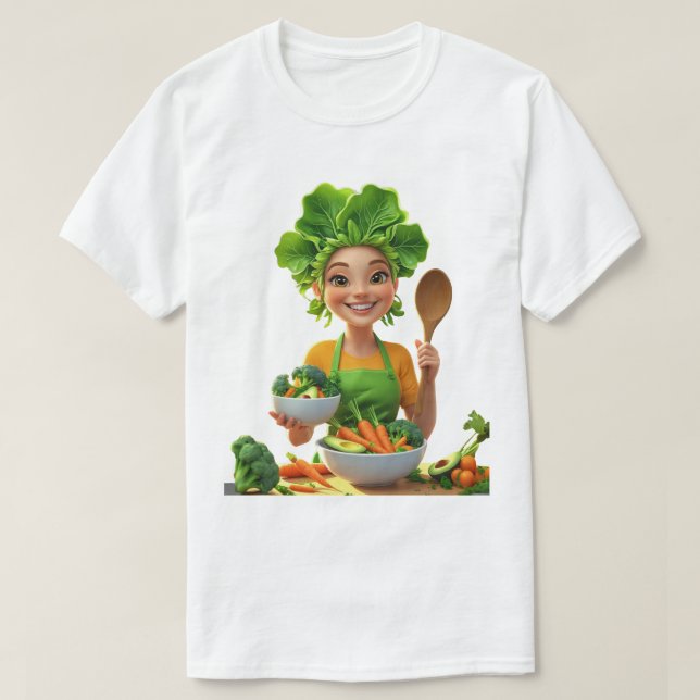 T-shirt Plant-Powered Chef – Cooking with Kindness (Design devant)